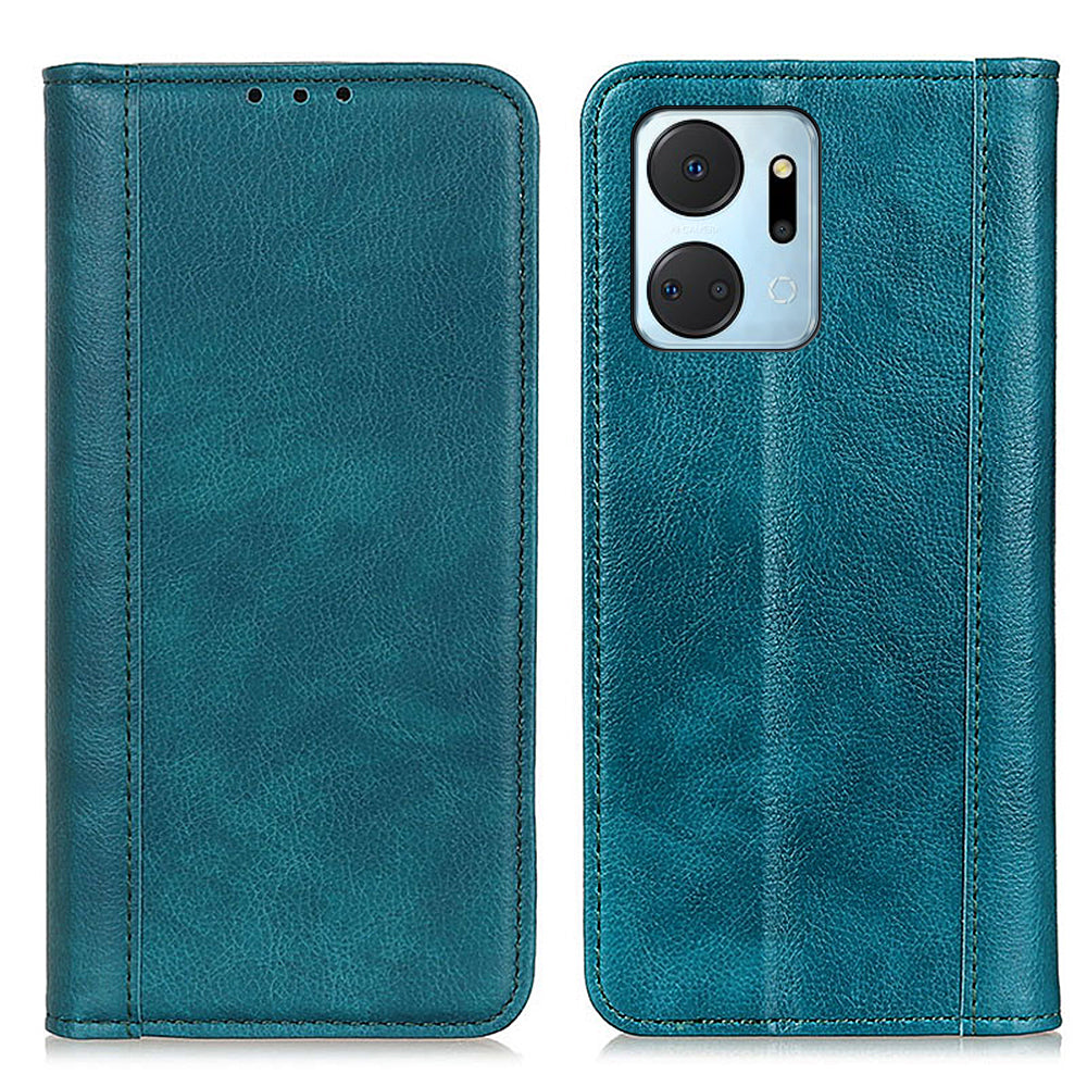 For Honor X7a 5G Split Leather Cell Phone Case Litchi Texture Shockproof Stand Wallet Cover For Honor X7a 5G Split Leather Cell Phone Case Litchi Texture Shockproof Stand Wallet Cover